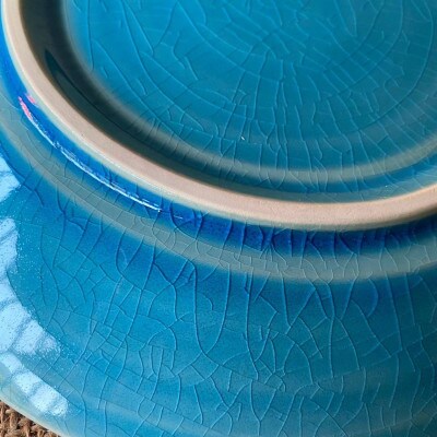 【令和7年産:玄米】特別栽培米コシヒカリ(10kg)+【美濃焼】青輝貫入7寸皿