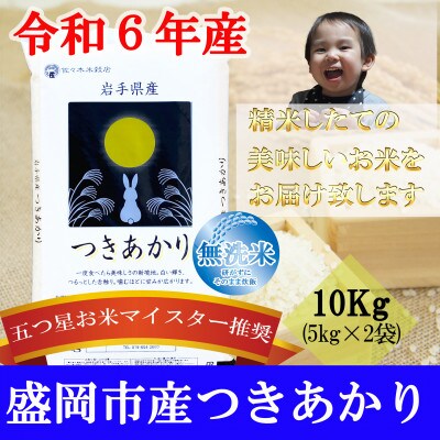 【令和6年】【つきあかり】【無洗米】お米マイスター推奨【盛岡市産】10kg