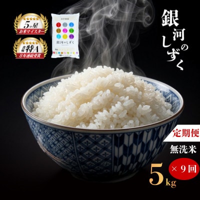 【毎月定期便】無洗米 銀河のしずく 5kg全9回