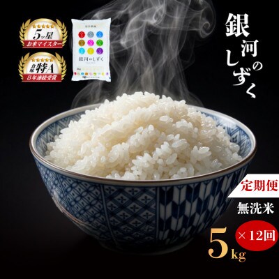 【毎月定期便】無洗米 銀河のしずく 5kg全12回