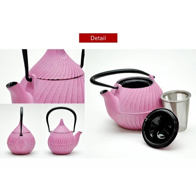 南部鉄器　ティーポット蕾0.4L　桜ピンク