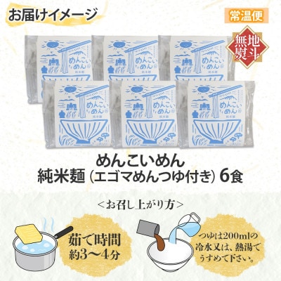 【熨斗付き】めんこいめん 純米麺 6食 米粉 農事組合法人となん 岩手県 盛岡市