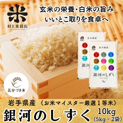 ★発送当日精米★盛岡産銀河のしずく 5分づき米 10kg(5kg×2袋)《特A7年連続》令和7年産