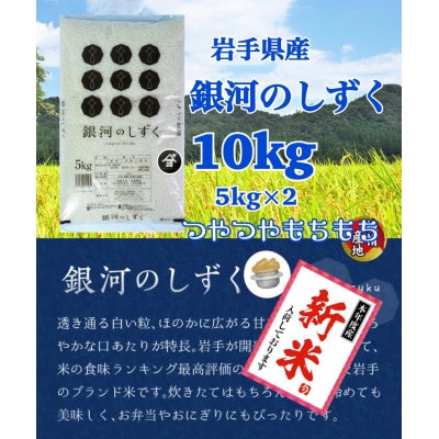 令和7年産岩手県産銀河のしずく 5kg×2袋 精米