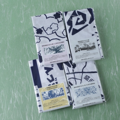 盛岡伝統菓子と四季の風景デザインてぬぐい4枚セット