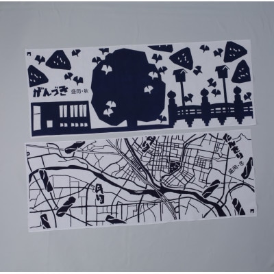 盛岡伝統菓子と四季の風景デザインてぬぐい4枚セット