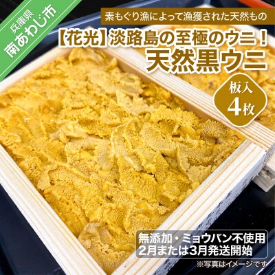 先行受付【花光】淡路島の至極ウニ!天然黒ウニ(板入4枚)【無添加・ミョウバン不使用・期間/数量限定】