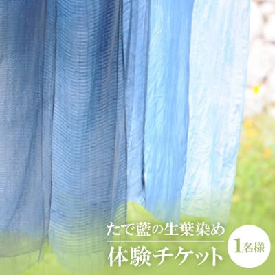 たで藍の生葉染め　体験チケット　一名様