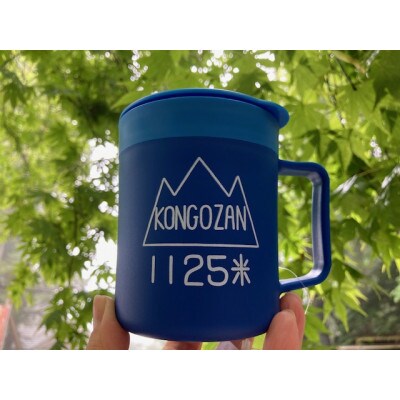 【ブルー】大阪府千早赤阪村　金剛山頂　オリジナルデザインサーモマグ　モンベル(mont-bell)