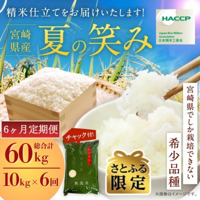 【発送月固定定期便】【さとふる限定】令和8年産 宮崎県産 夏の笑み 10kg(チャック付き)全6回