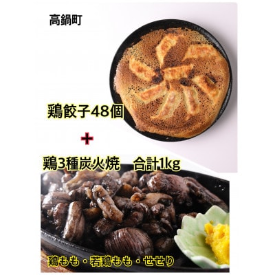 鶏3種炭火焼1kg+鶏餃子48個