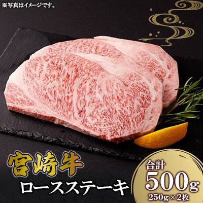 宮崎牛 ロースステーキ 2枚 500g(高鍋町)