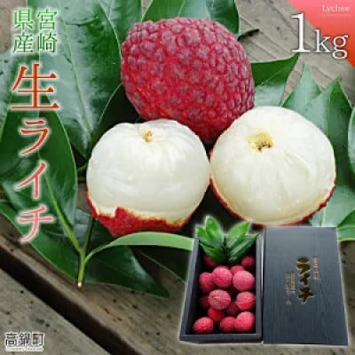 ※数量限定※希少!宮崎県産 国産 生ライチ 1kg ※最終受付中!※