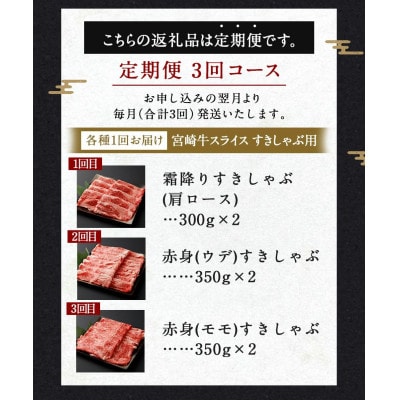 【毎月定期便】宮崎牛スライス定期便全3回