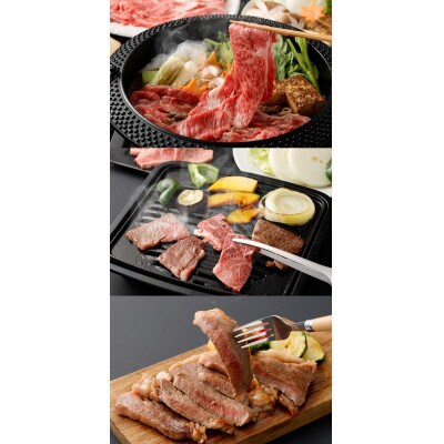 【毎月定期便】宮崎牛肩ローススライス・赤身焼肉・ロースステーキ 計約1.3kg全3回
