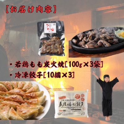 【さとふる限定】【人気コラボ!】馬渡 餃子 30個+一本気 若鶏もも炭火焼 300g