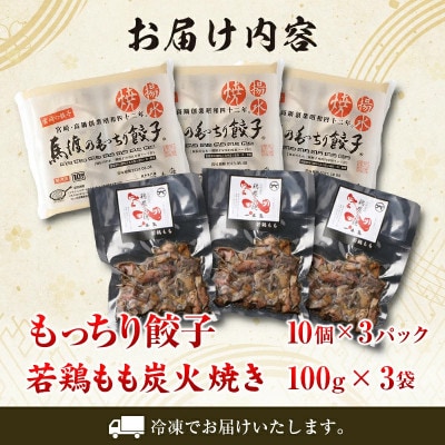 【人気コラボ!】馬渡 餃子 30個+一本気 若鶏もも炭火焼 300g