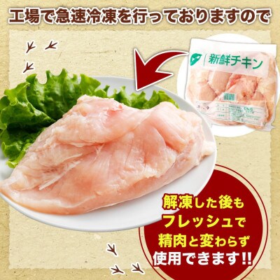 宮崎県産 若鶏ムネ肉 凍結 4kg(2kg×2袋)(高鍋町)