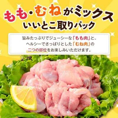 【訳あり】鶏肉 こま切れ もも むね ミックス 国産 計4.8kg 小分け(高鍋町)