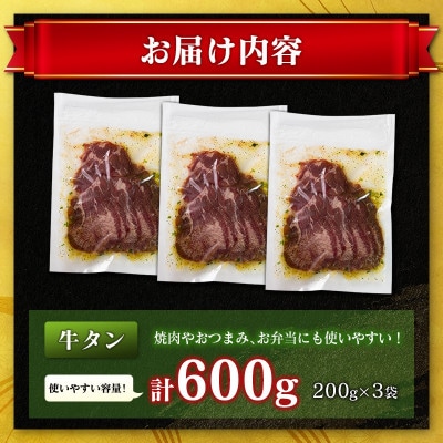 特製ねぎ塩 牛タン 600g(200g×3袋)(高鍋町)
