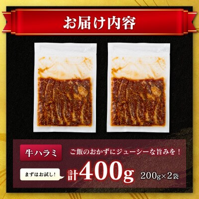 牛 ハラミ 400g(200g×2袋)醤油だれ (高鍋町)