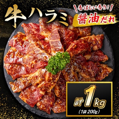 牛 ハラミ 1kg(200g×5袋)醤油だれ (高鍋町)