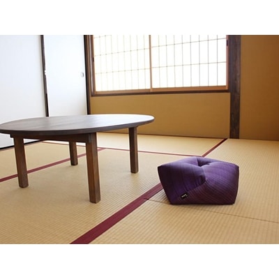 【洛中高岡屋】長く楽に座れる寛ぎのアイテム 西陣織 おじゃみ座ぶとん (都縞・紫)