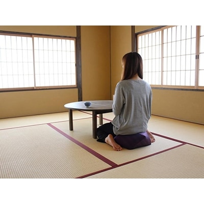 【洛中高岡屋】長く楽に座れる寛ぎのアイテム 西陣織 おじゃみ座ぶとん (都縞・紫)