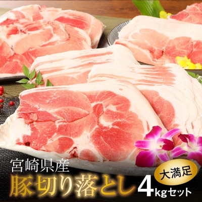 【訳あり】宮崎県産豚切落し4kg(500g×8パック) 　K16_0054_4