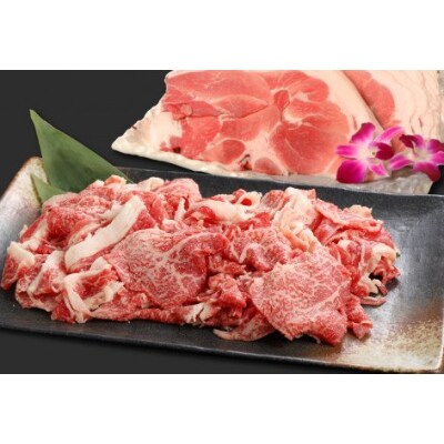 宮崎県産黒毛和牛&宮崎県産豚肉 切落し2kgセット