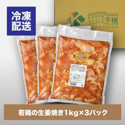 宮崎県産若鶏の生姜焼き3kg(1kg×3)