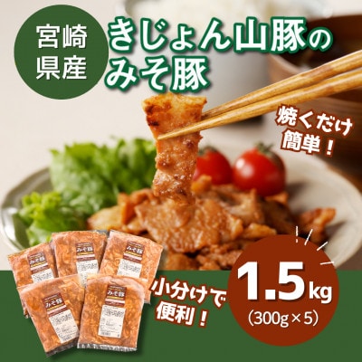 簡単調理　宮崎県産豚肉のみそ豚 1.5kg (300g×5)　K16_0143