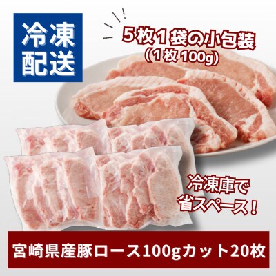 贅沢宮崎県産豚肉ロース　2kg(100gカット20枚) K16_0150