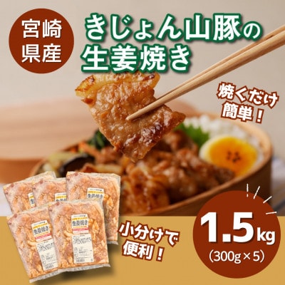 簡単調理　宮崎県産豚肉の生姜焼き 1.5kg(300g×5)　K16_0146