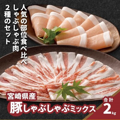 宮崎県産 豚しゃぶしゃぶミックス(ロース500g×2・バラ500g×2) K16_0117