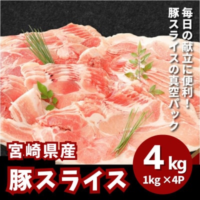 宮崎県産豚スライス4kg(1kg×4) K16_0179