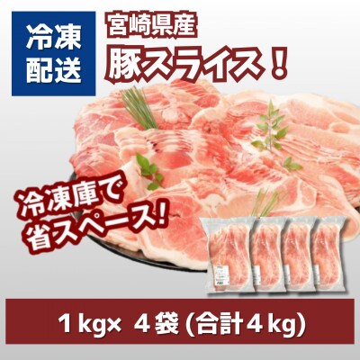 宮崎県産豚スライス4kg(1kg×4) K16_0179
