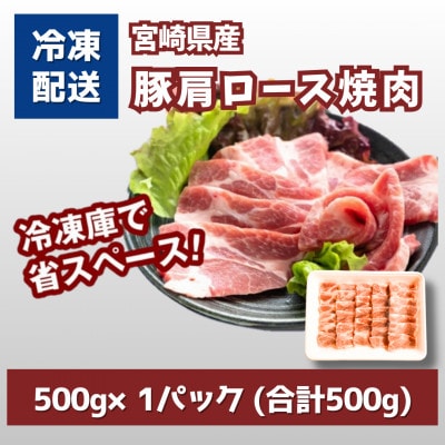 宮崎県産豚肩ロース焼肉 500g　K16_0175