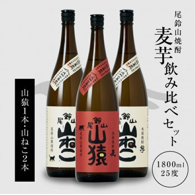 焼酎尾鈴山(山猿1本・山ねこ2本)各1,800ml