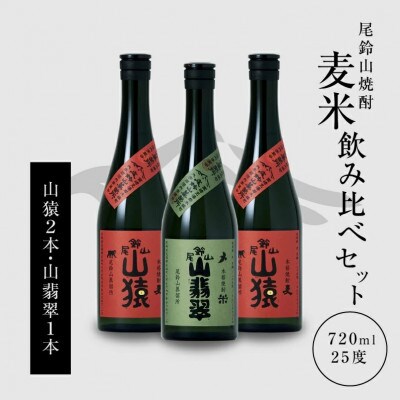 焼酎尾鈴山(山猿2本・山翡翠1本)　各720ml