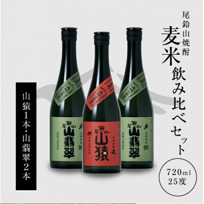焼酎尾鈴山(山猿1本・山翡翠2本)　各720ml