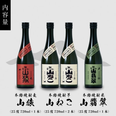 【父の日ギフト】焼酎尾鈴山(山ねこ2本・山猿1本・山翡翠1本)　各720ml