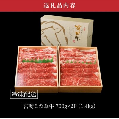 有田牧場直送この華牛 ドーンと盛合せフリースライス1.4kg　K20_0018_2