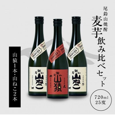 焼酎尾鈴山(山猿1本・山ねこ2本) 各720ml