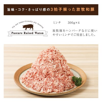 【2025年4月下旬発送】≪放牧和豚≫ ミンチ 1.2Kg (300g×4)
