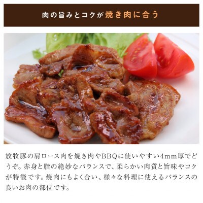 【2025年3月中旬発送】≪放牧和豚≫ 肩ロース 300g 4mmスライス 【焼肉専用】
