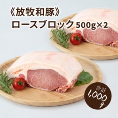 ≪放牧和豚≫ロースブロック 500g&times;2【合計1kg】