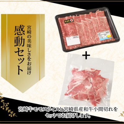 宮崎牛モモスライス400g　宮崎県産和牛小間切れ100g (木城町) K18_0028_5