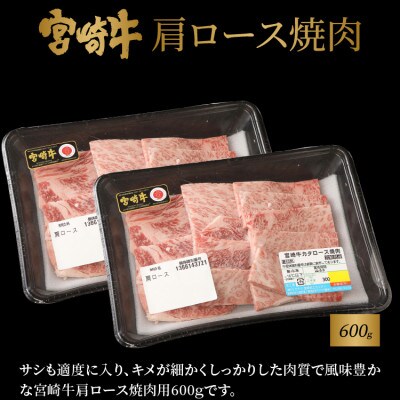 宮崎牛肩ロース焼肉600g　宮崎県産和牛小間切れ200g (木城町) K18_0035_6