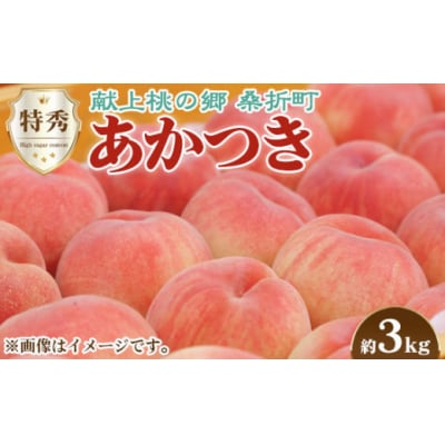 もも(あかつき)特秀　約3kg「献上桃の郷」ブランド品【返礼品発送期間:令和7年7月下旬】